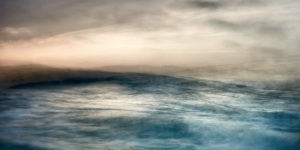 fine art abstract photograph of waves at sunset on the atlantic ocean in portugal