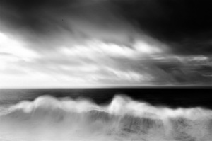 Fine art photo of the atlantic ocean in Portugal along the coast of Alentejo, black and white