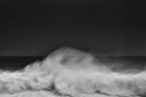 Fine art photography in black and white of an abstract wave in the ocean