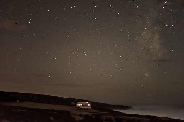 fine art photography of a van in front of the ocean