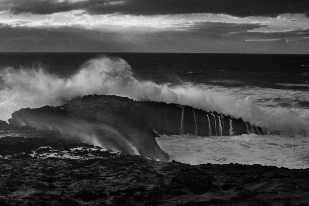 fine art black and white photo of the ocean in Alentejo