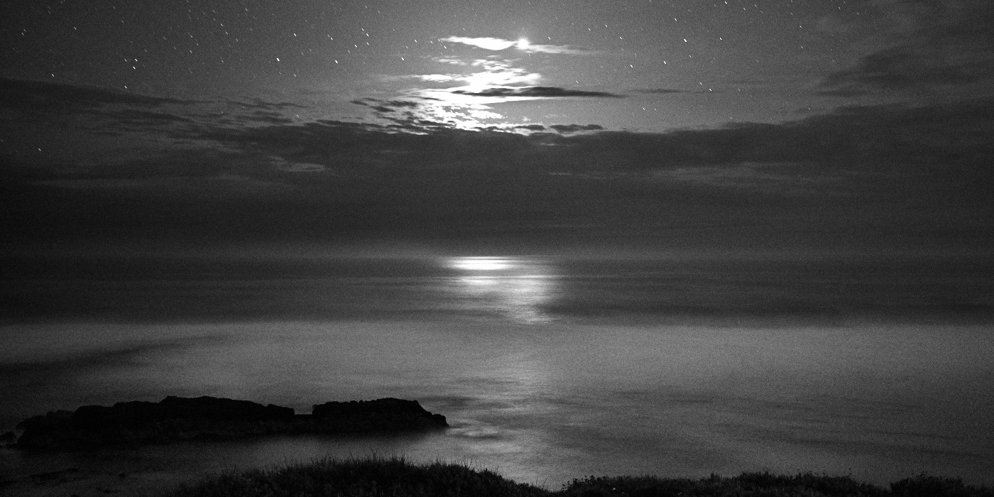 Fine art seascape, black and white photograph of the atlantic ocean in Alentejo