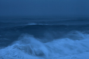 fine art photo of the otlantic ocean in Nazare, Portugal. Image taken at dusk