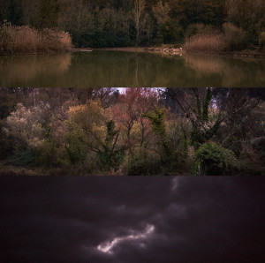 fine art triptych of tuscan landscape during an afternoon walk