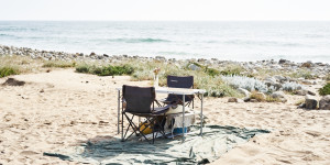 a table for two on the beach in Portugal close to Porto Covo in Alentejo