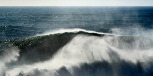 fine art seascape of the Atlantic ocean .image taken in Nazaré, Portugal during a big swell