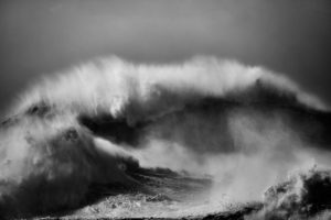 A huge wave in Nazaré, Portugal